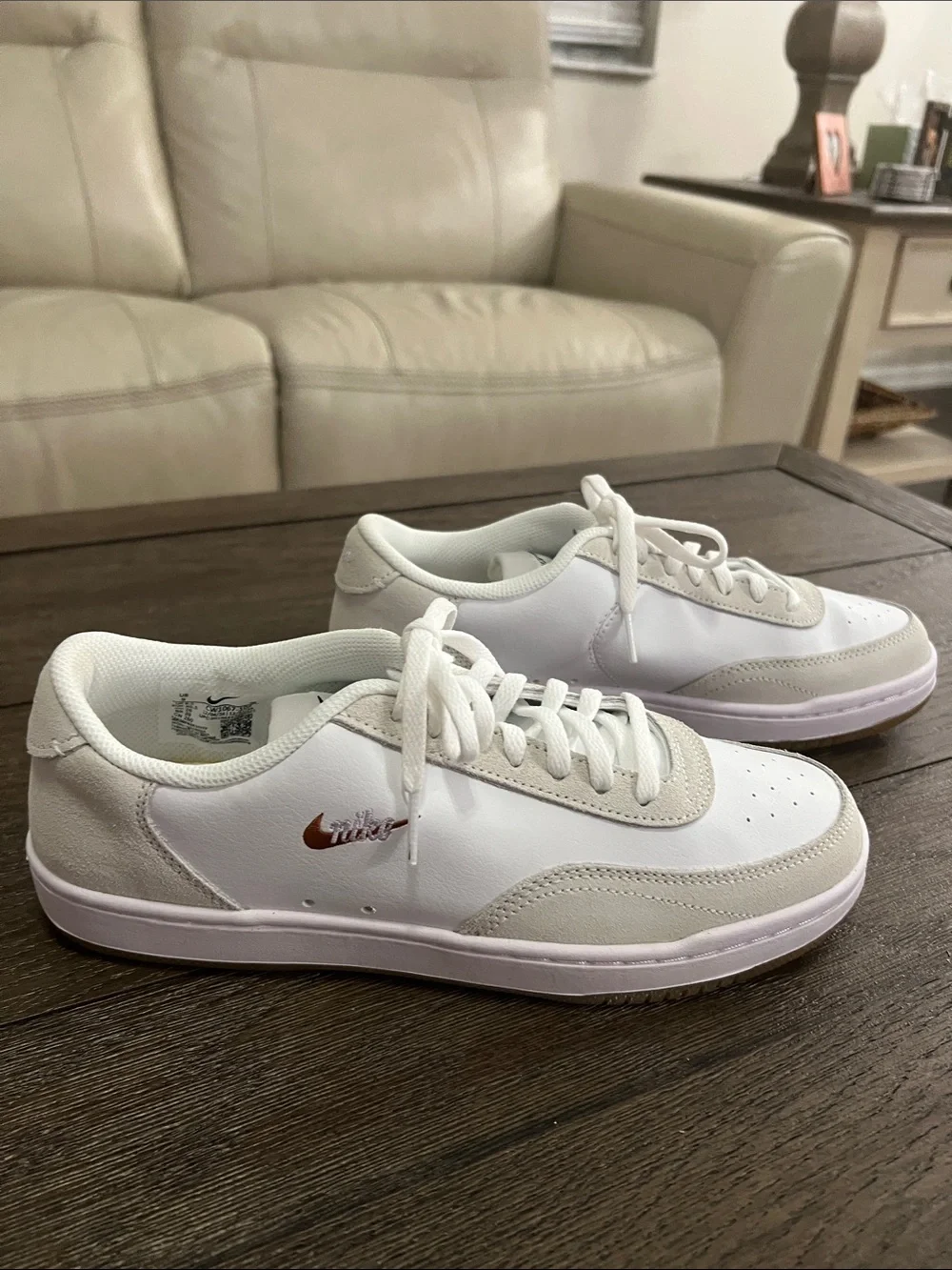 White Nike Women's Casual Lace-Up Sneakers - Women’s size 9 ( new without box)